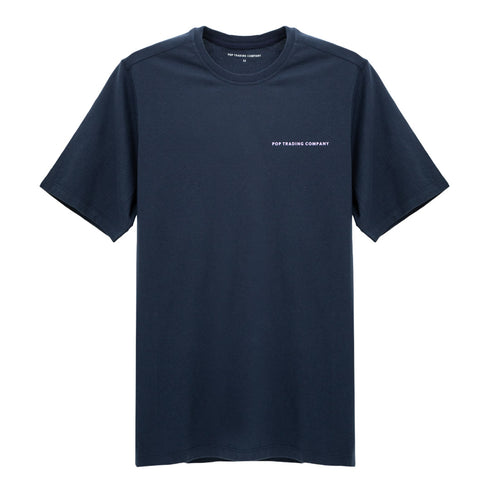 POP Trading Company Logo T-Shirt Navy/Viola POPSS24_02-006 Degli Uberti
